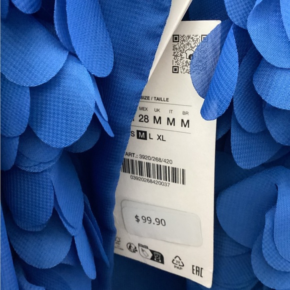 Zara Bold Blue Textured Jacket - Picture 3 of 3